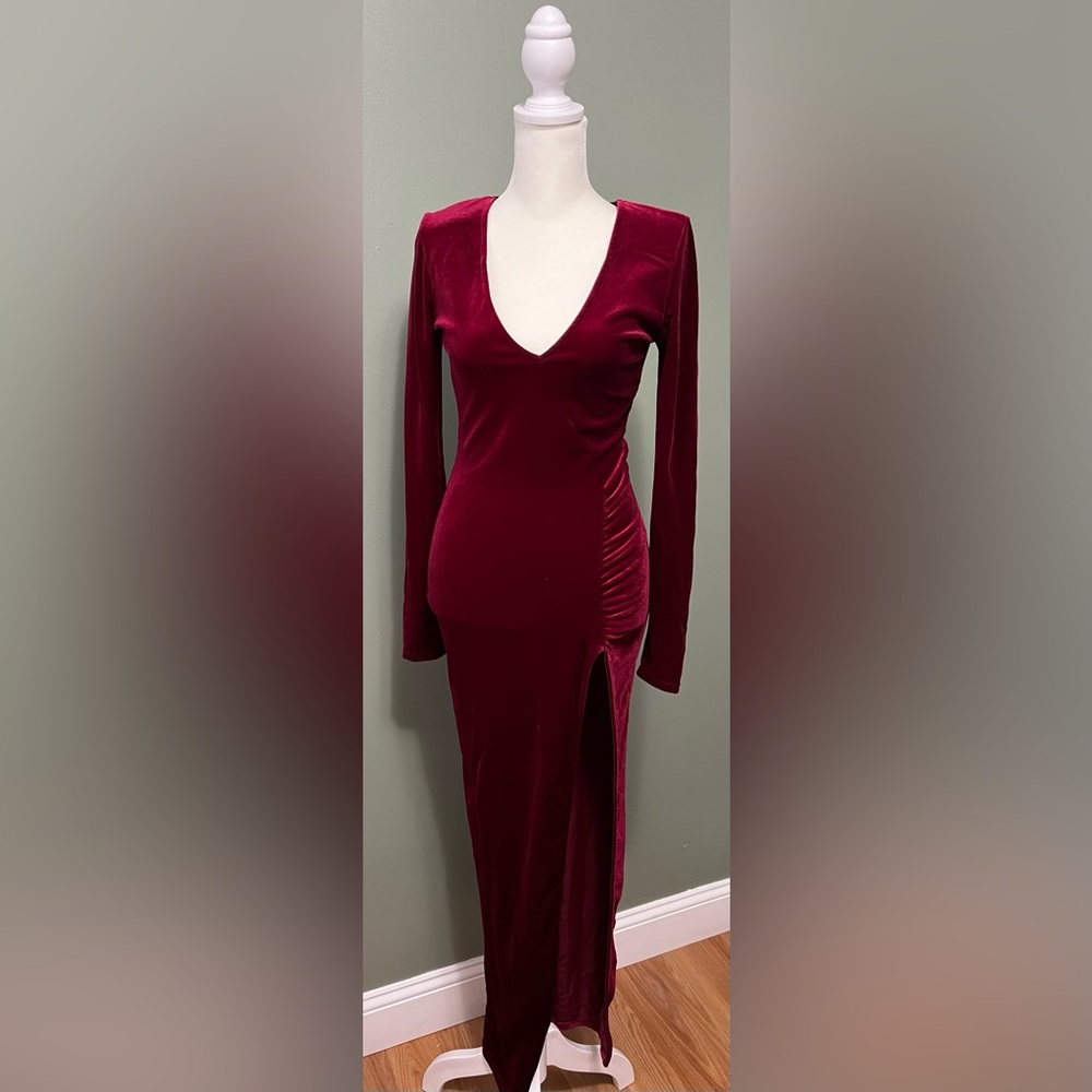 Suede maxi dress